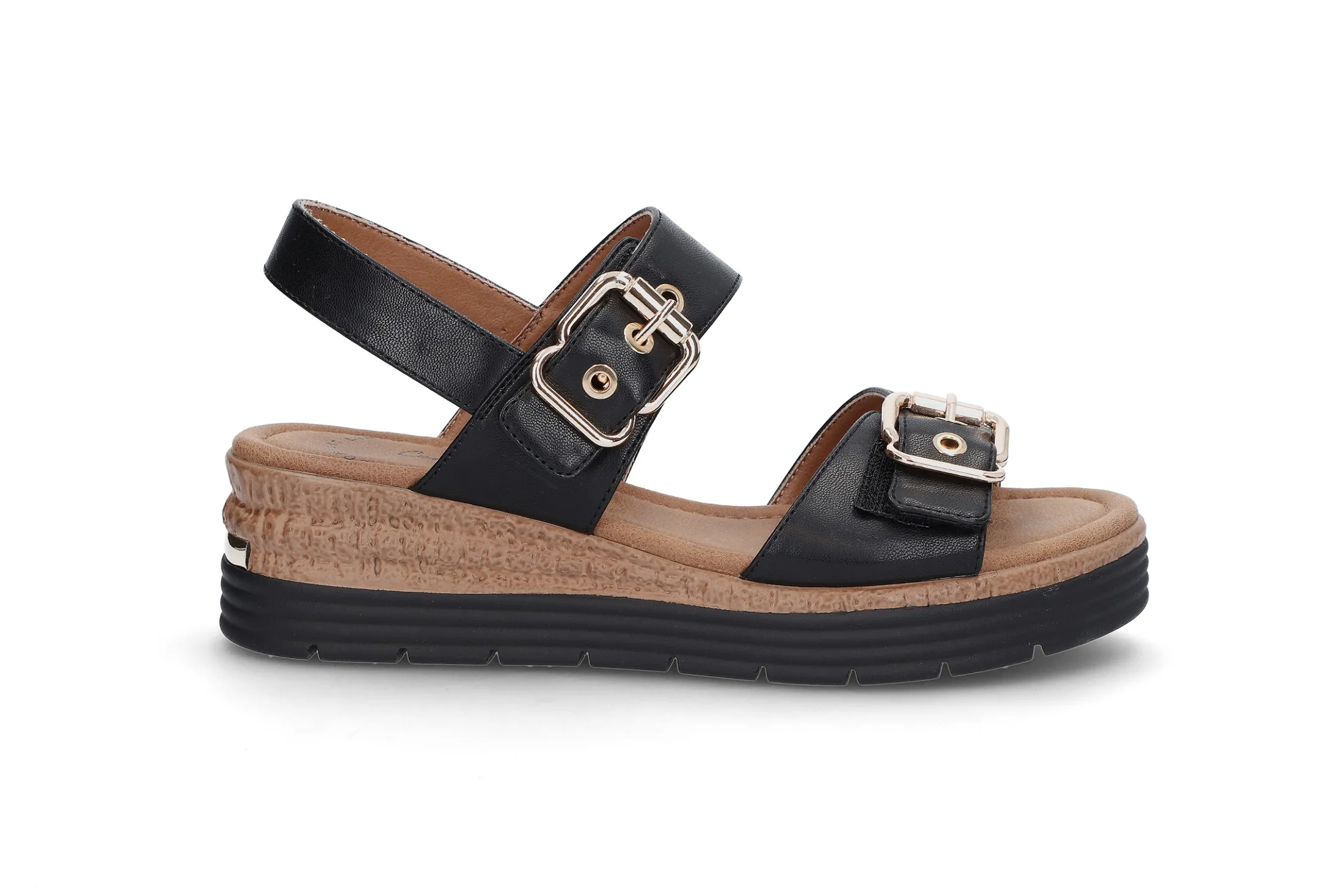 Komfortabel sandal på kilesåle