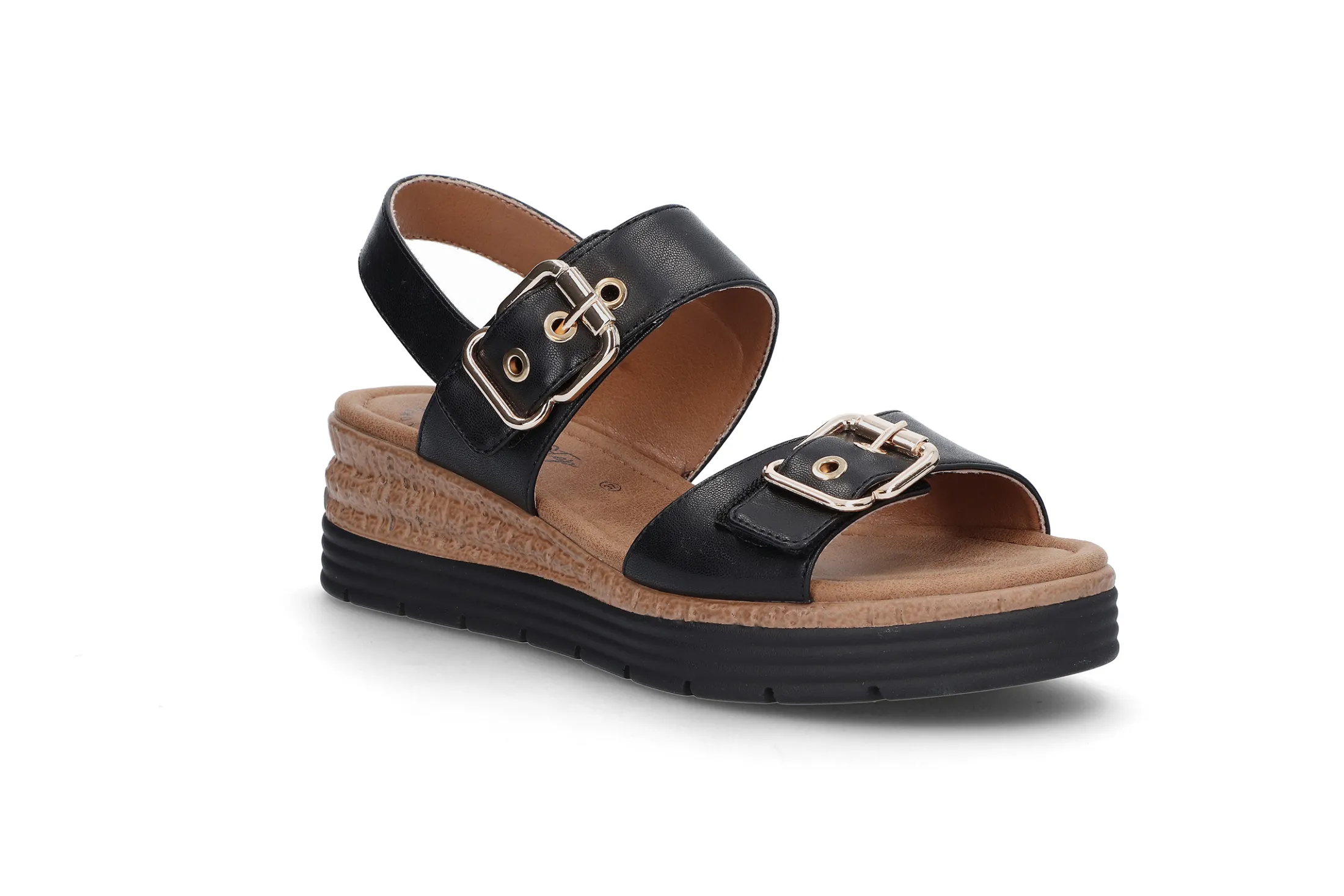 Komfortabel sandal på kilesåle